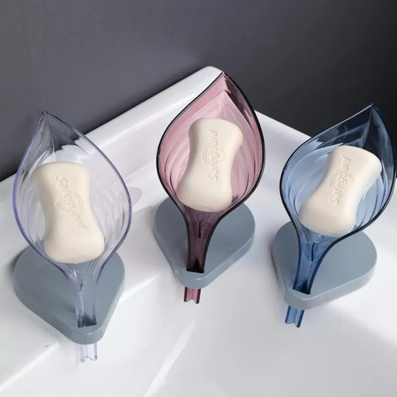 Leaf Shape Soap Box Bathroom Soap Holder Sponge Rack - image 3
