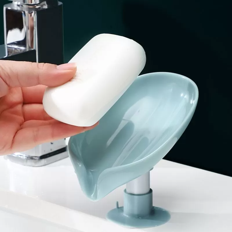 Leaf Shape Soap Box Bathroom Soap Holder Sponge Rack - image 7