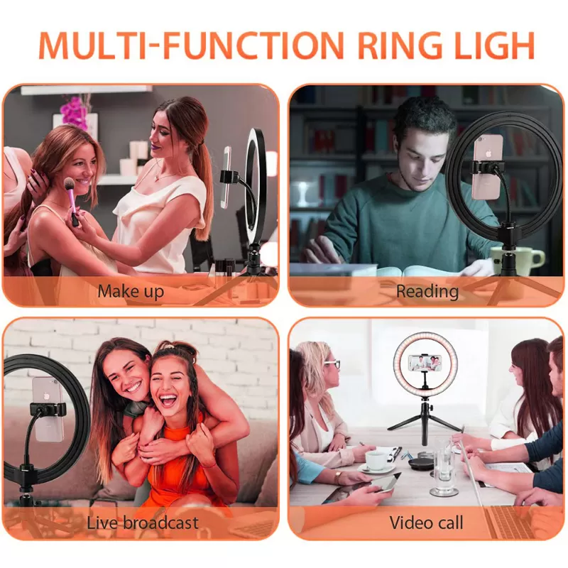 Ring Light 10 Inch LED Selfie Light with Tripod Lighting Tik - image 6