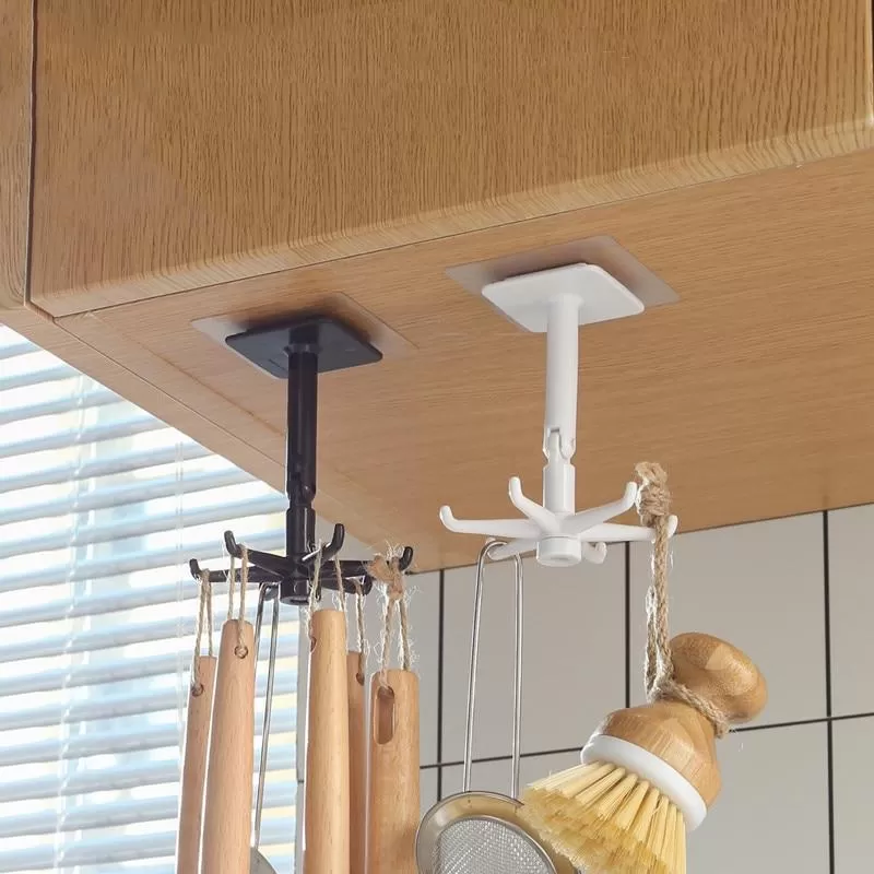 Rotating Racks Holder Kitchen Organizer Telescopic Self Adhe - image 4