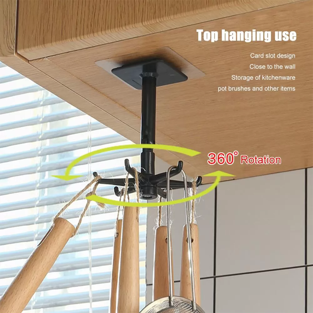 Rotating Racks Holder Kitchen Organizer Telescopic Self Adhe - image 5