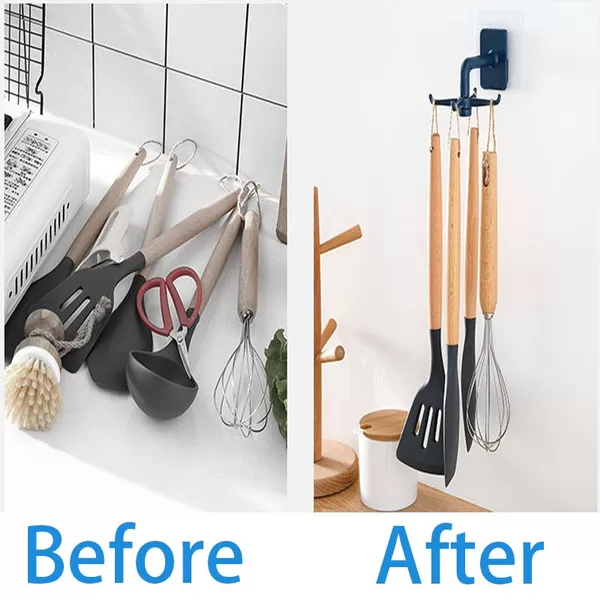 Rotating Racks Holder Kitchen Organizer Telescopic Self Adhe - image 7