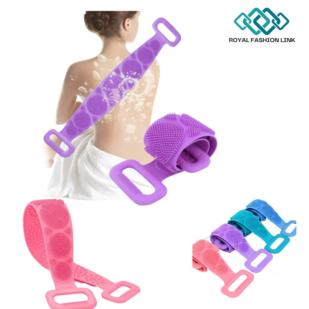 Silicone Back Scrubber Soft Loofah Bath Towel Bath Belt - image 1