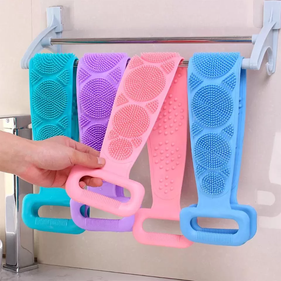 Silicone Back Scrubber Soft Loofah Bath Towel Bath Belt - image 2