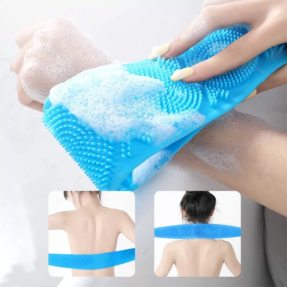 Silicone Back Scrubber Soft Loofah Bath Towel Bath Belt - image 3