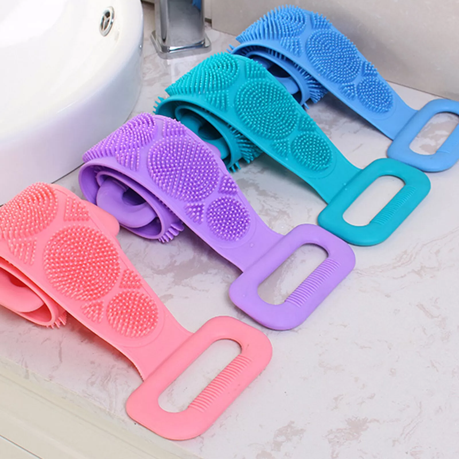 Silicone Back Scrubber Soft Loofah Bath Towel Bath Belt - image 5