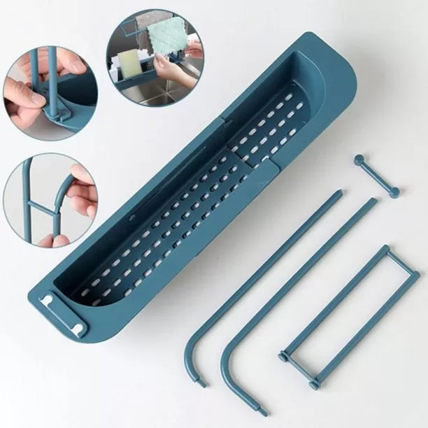 Telescopic Sink Holder, Adjustable Drainer Sink Tray Sponge - image 2
