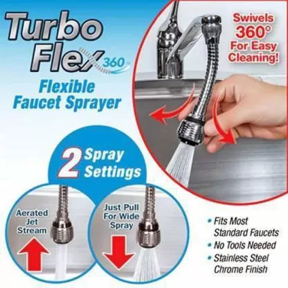 Turbo Flex Turbo Flex 360 Flexible Faucet Sprayer Water Exte - image 3