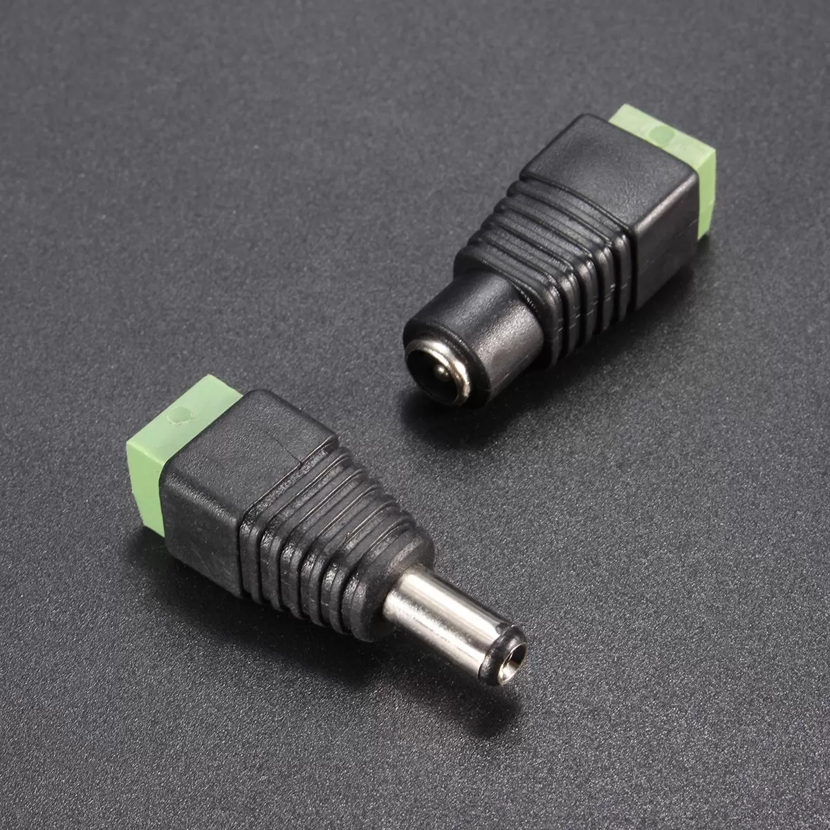 [1xMale and 1xFemale]  Solderless Green DC Male Female Power - image 3