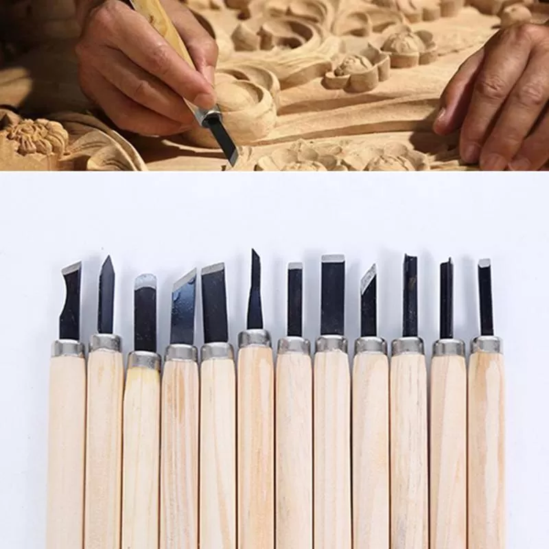 10/12pcsSet For Basic Wood Cut Chisels DIY Hand Tools Wood C - image 2