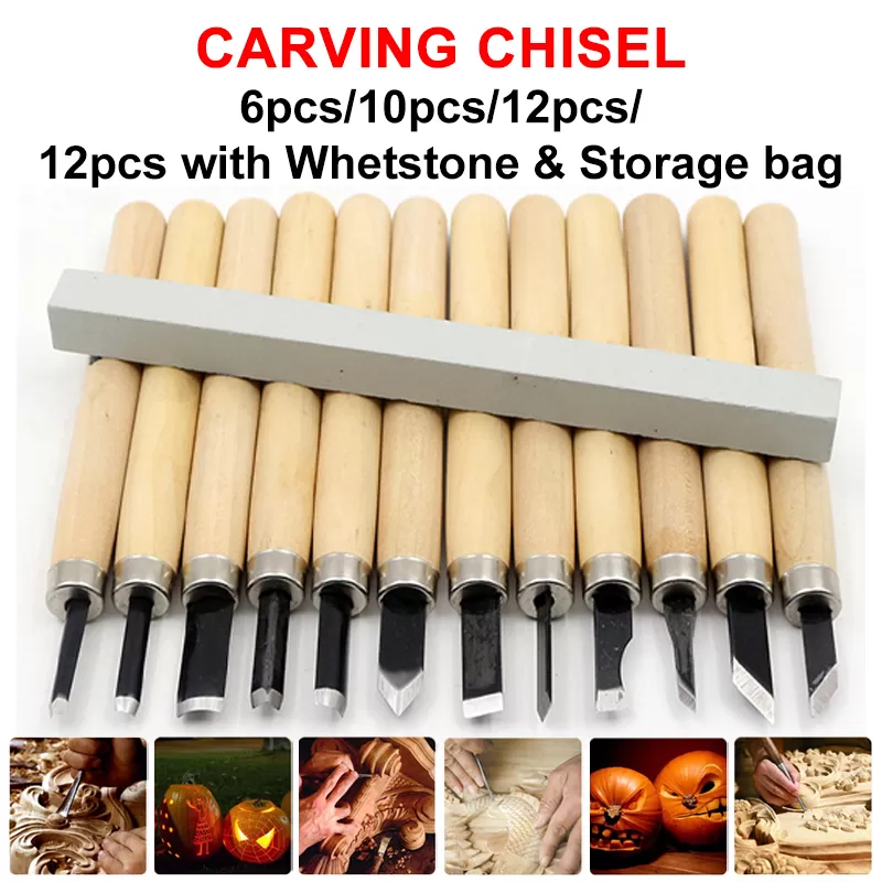 10/12pcsSet For Basic Wood Cut Chisels DIY Hand Tools Wood C - image 4