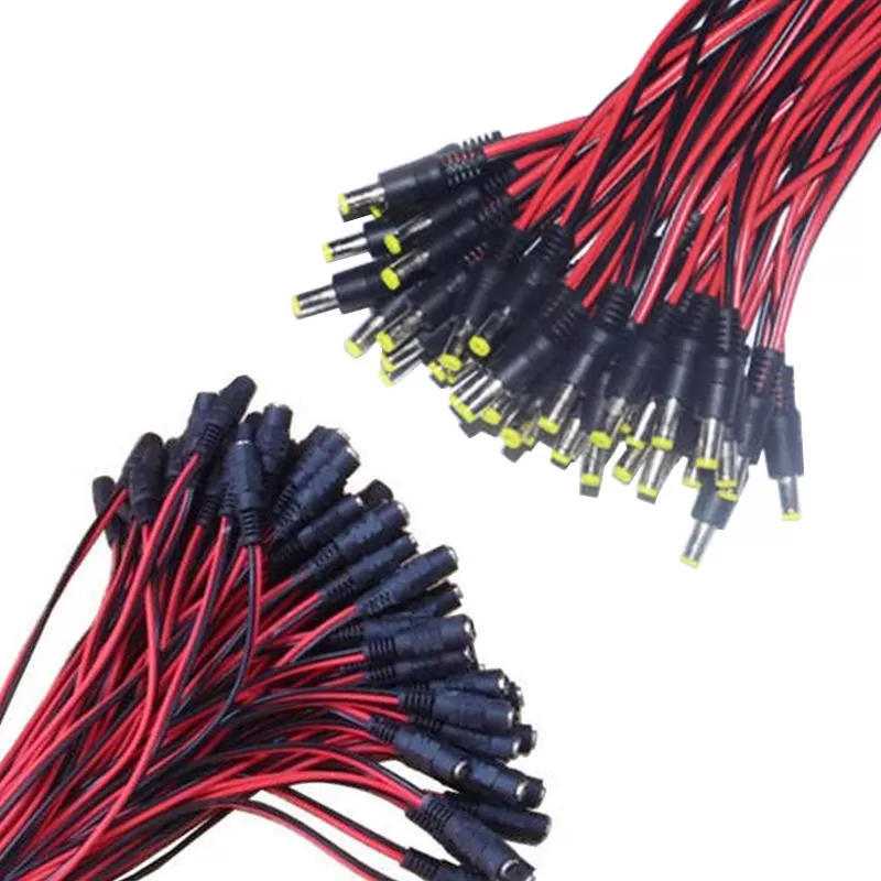 10Pcs 12V 26cm 5.5 * 2.1mm DC Jack Cable Male Female Power S - image 2