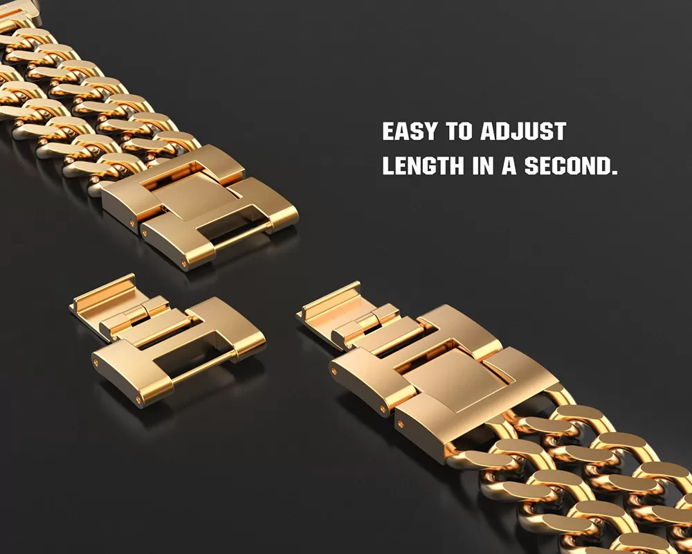 18K Gold Stainless Steel Strap  Band Metal Link Bracelet Str - image 2