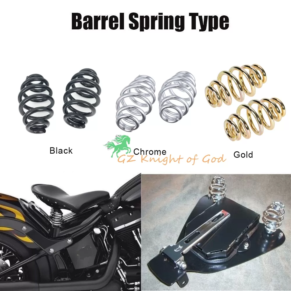 2Pcs Luxury Gold 3 Inch Steel Solo Seat Spring For Harley C - image 3