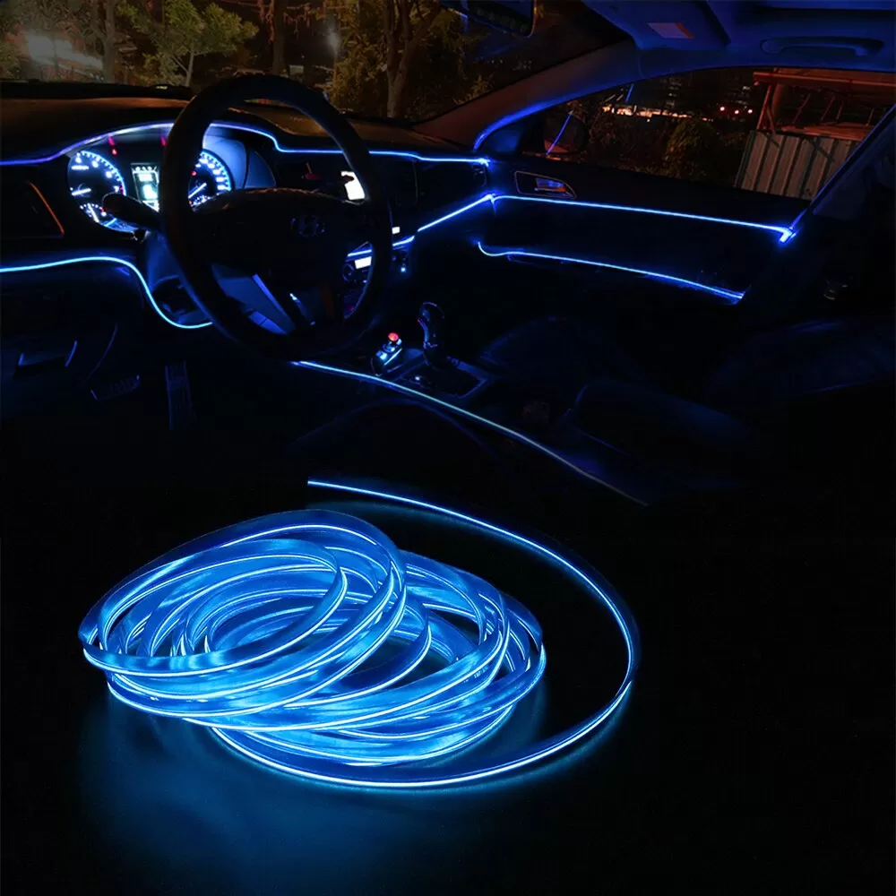 5M Car Interior Lighting Car LED Strips Car Decorative Atmos - image 2