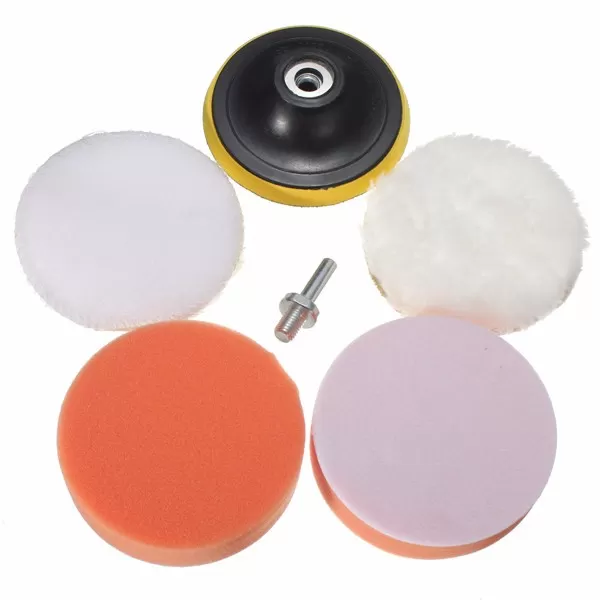 6Pcs Vehicle Polisher Buffer Pad Kit With Drill Adapter Set - image 3