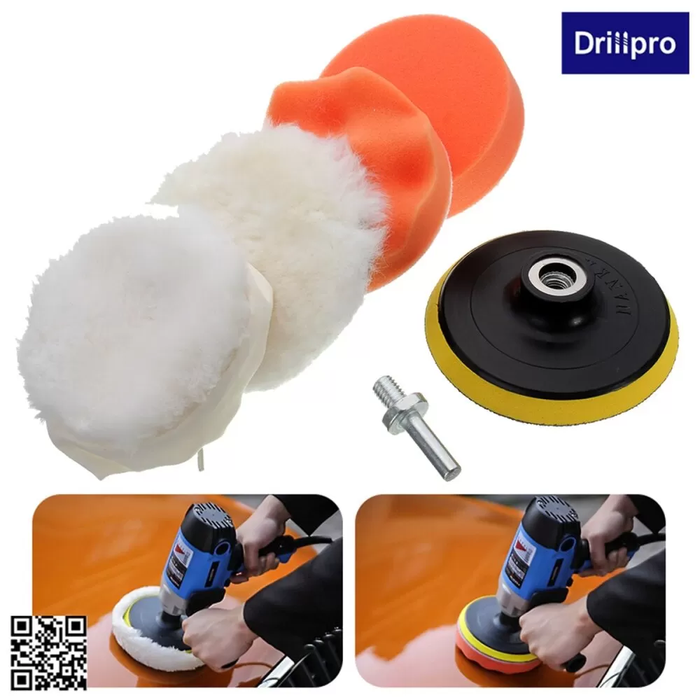 6Pcs Vehicle Polisher Buffer Pad Kit With Drill Adapter Set - image 4