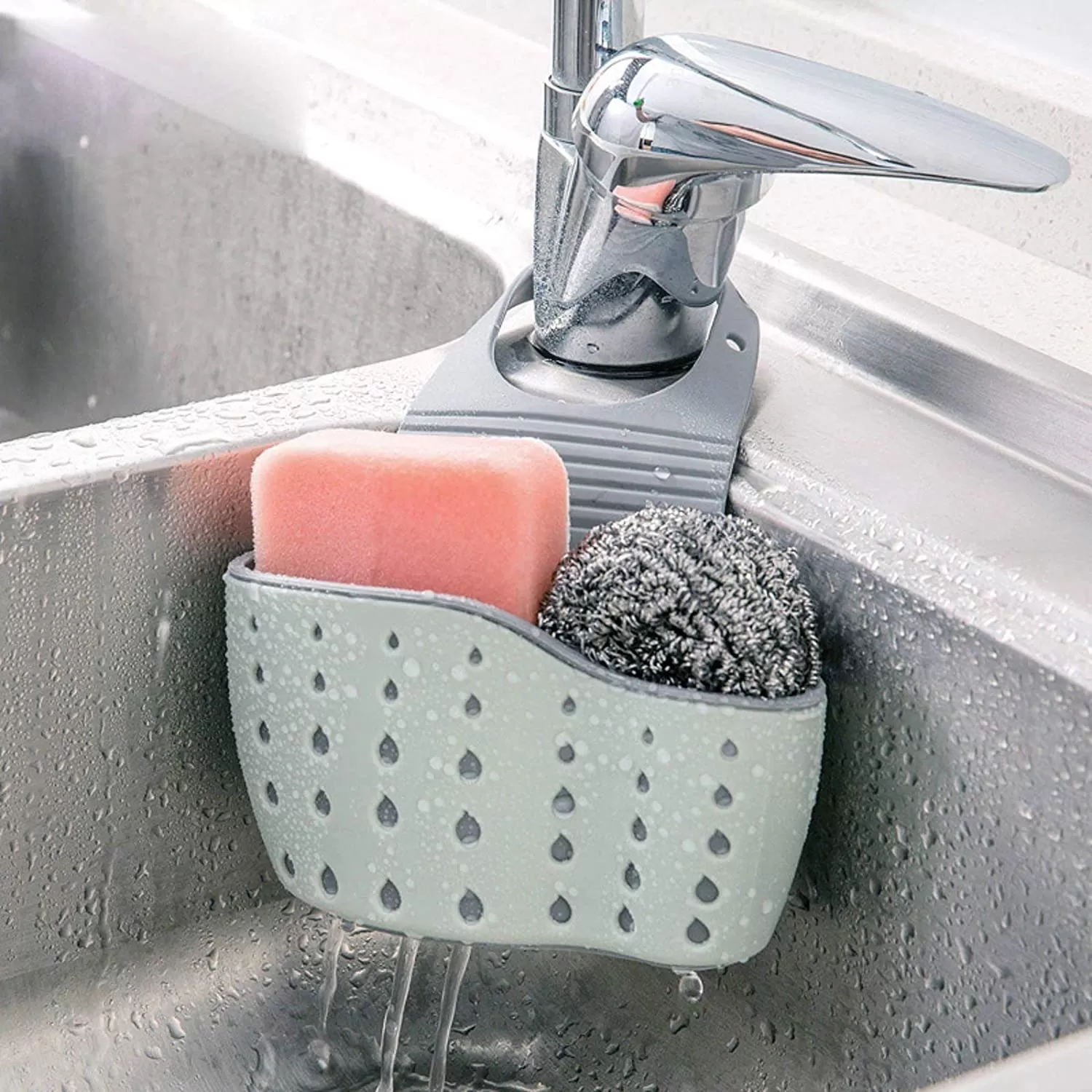 Adjustable Kitchen Sink Sponge Soap Storage Hanging Basket D - image 2