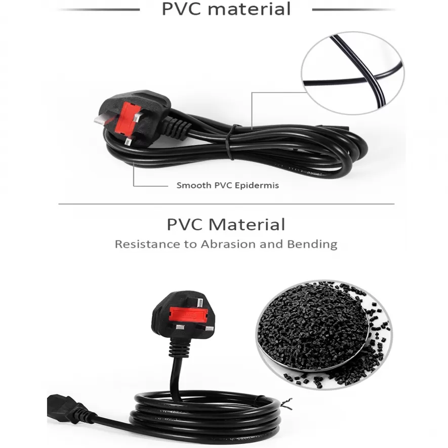 Desktop AC Power Code Cable Square 3pin 13A 250V 1.5m with F - image 2