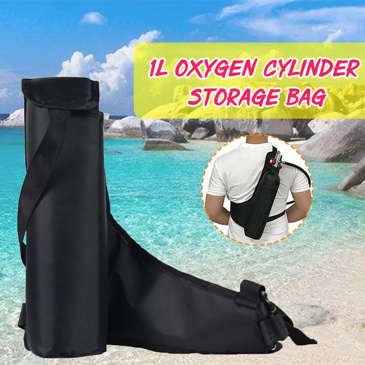 Extra Safe New Tecno Black Color 1L Diving Oxygen Cylinder B - image 2