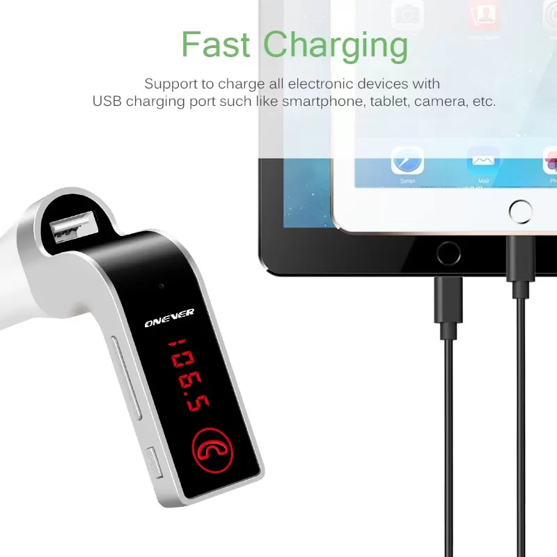 High Quality 4-In-1 Hands Free Wireless Bluetooth FM Transmi - image 3