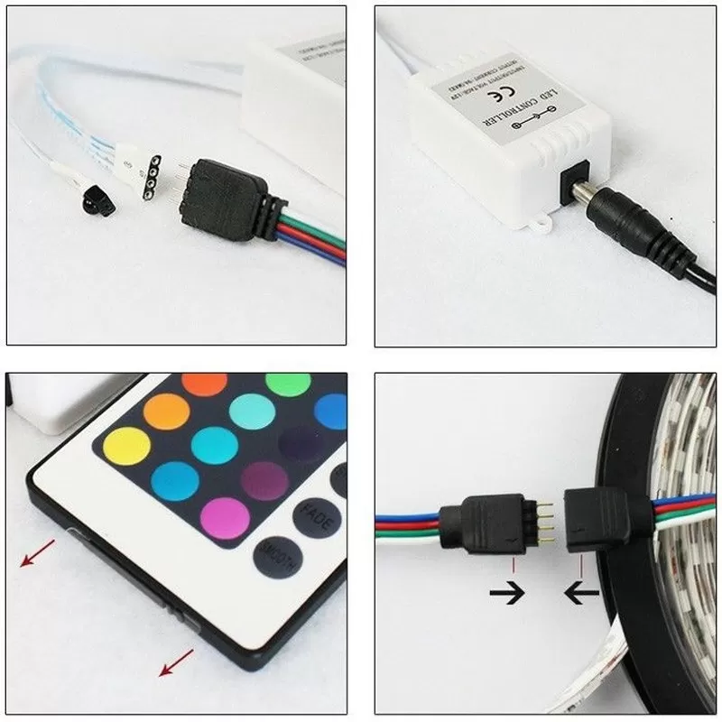 HOT RGB 3528 led strip 300LED 5M RGB +24 key IR Remote-water - image 4