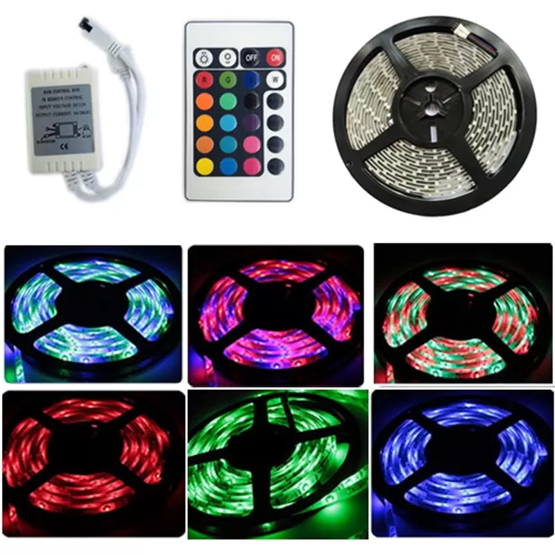 HOT RGB 3528 led strip 300LED 5M RGB +24 key IR Remote-water - image 5