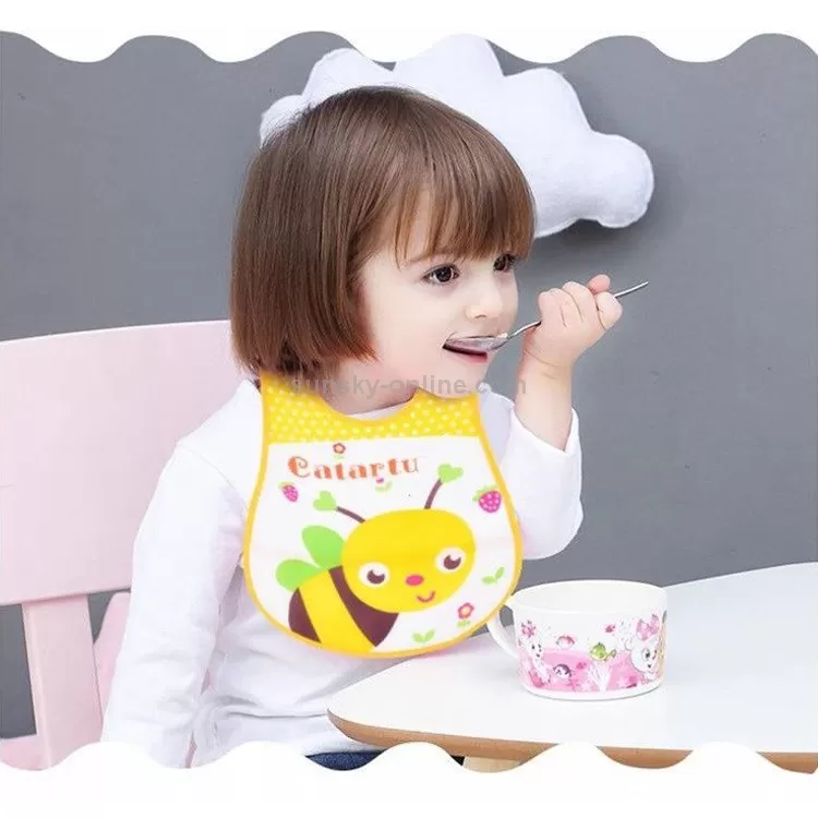 Infant Baby Adjustable Waterproof Cartoon Silicone Bib Feedi - image 1