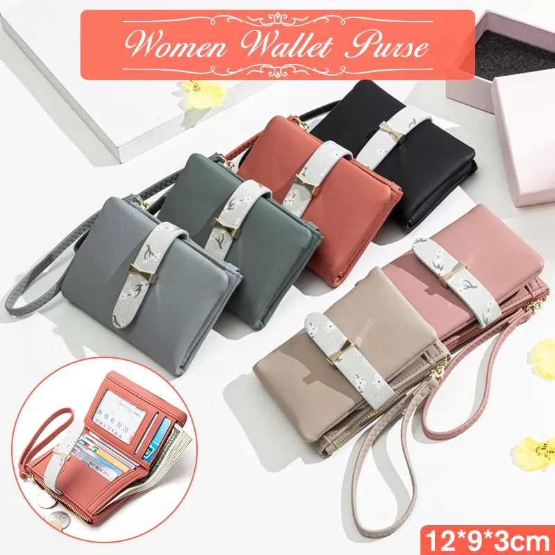 Korean Beige Color Woman Travel Lady Wallet PurseLeather Bag