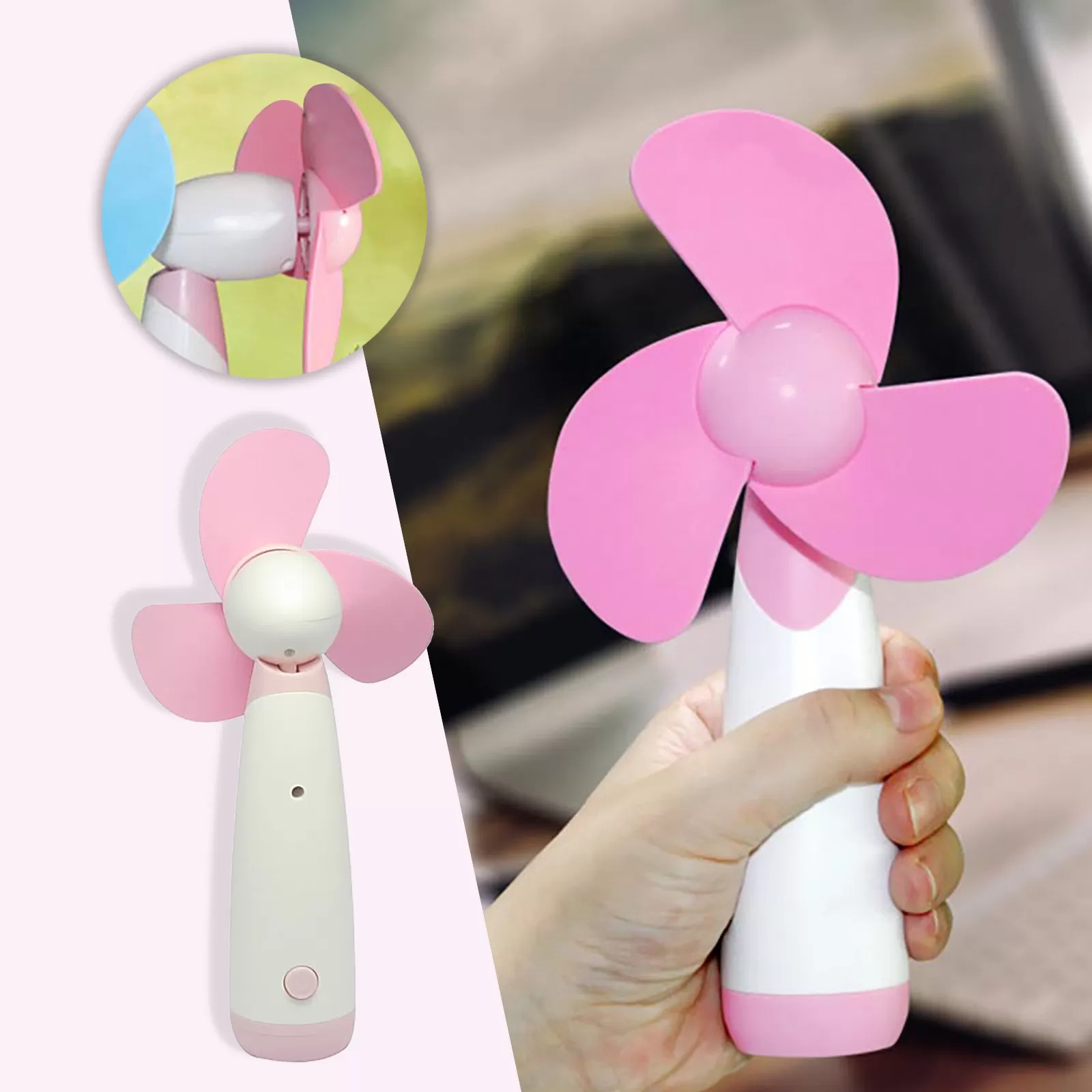 Korean Cute Light Pink Battery Powered Soft Foam Blades Mini - image 7