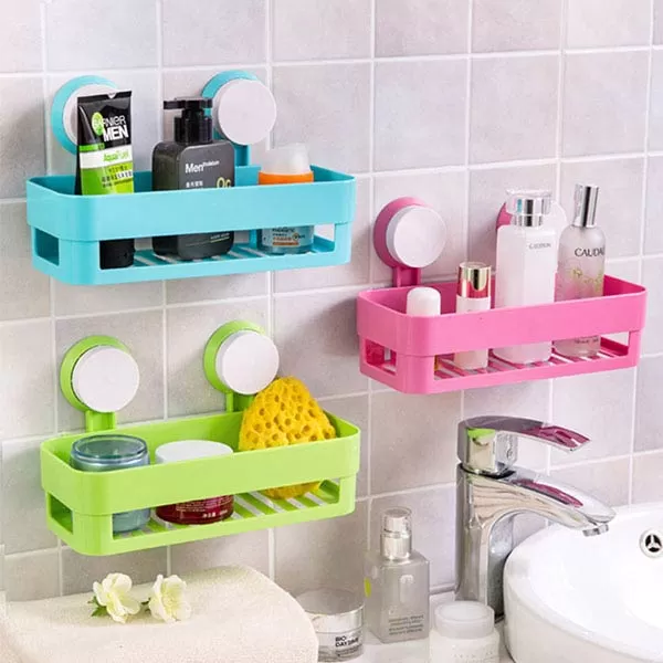 Korean Pink Color Bathroom Shelf Rectangle Plastic Kitchen S - image 2