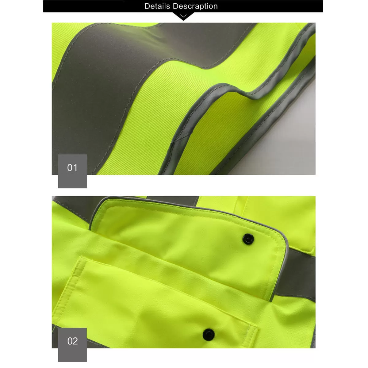 Large Size High Quality Green Unisex High Visibility Reflect - image 5
