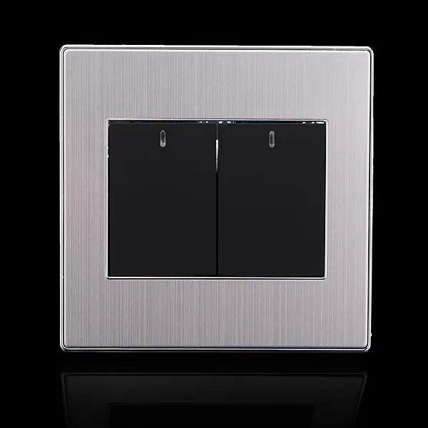 LED Wall Switch Panel Two Switch Single/Double Control 250V - image 2