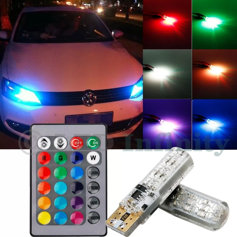 Multi Colour Parking 4 LED lights Remote With 2 Circuit - image 3