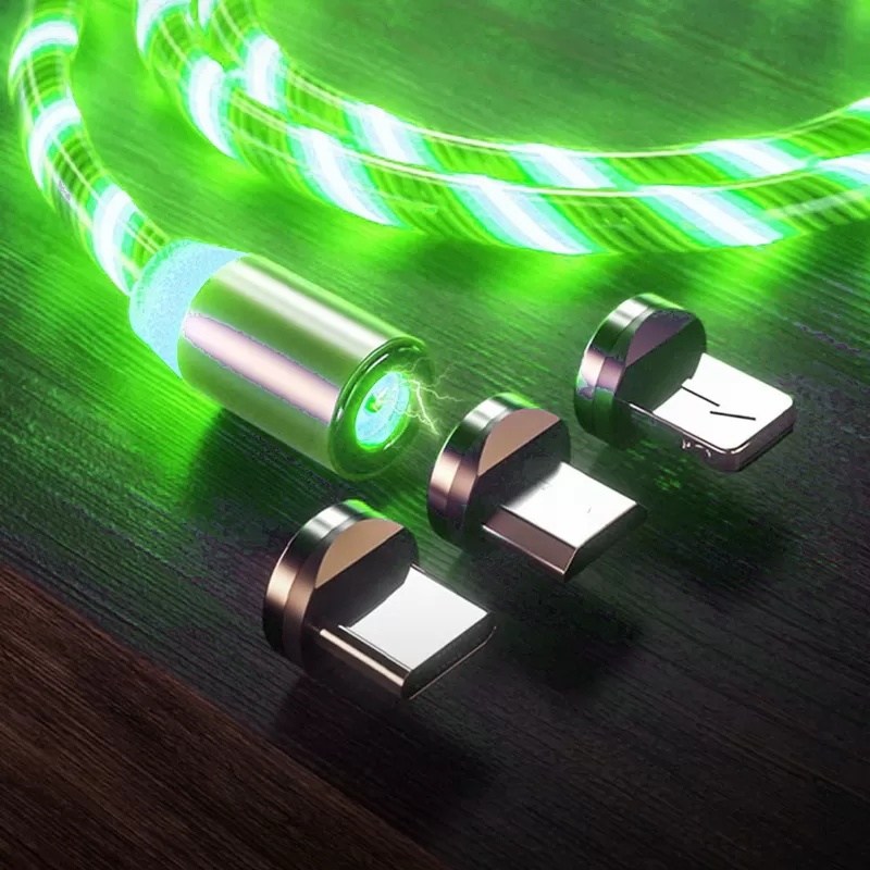 Natural Green Color [3 in 1] 1M Led Fluid Light Magnet Charg - image 2