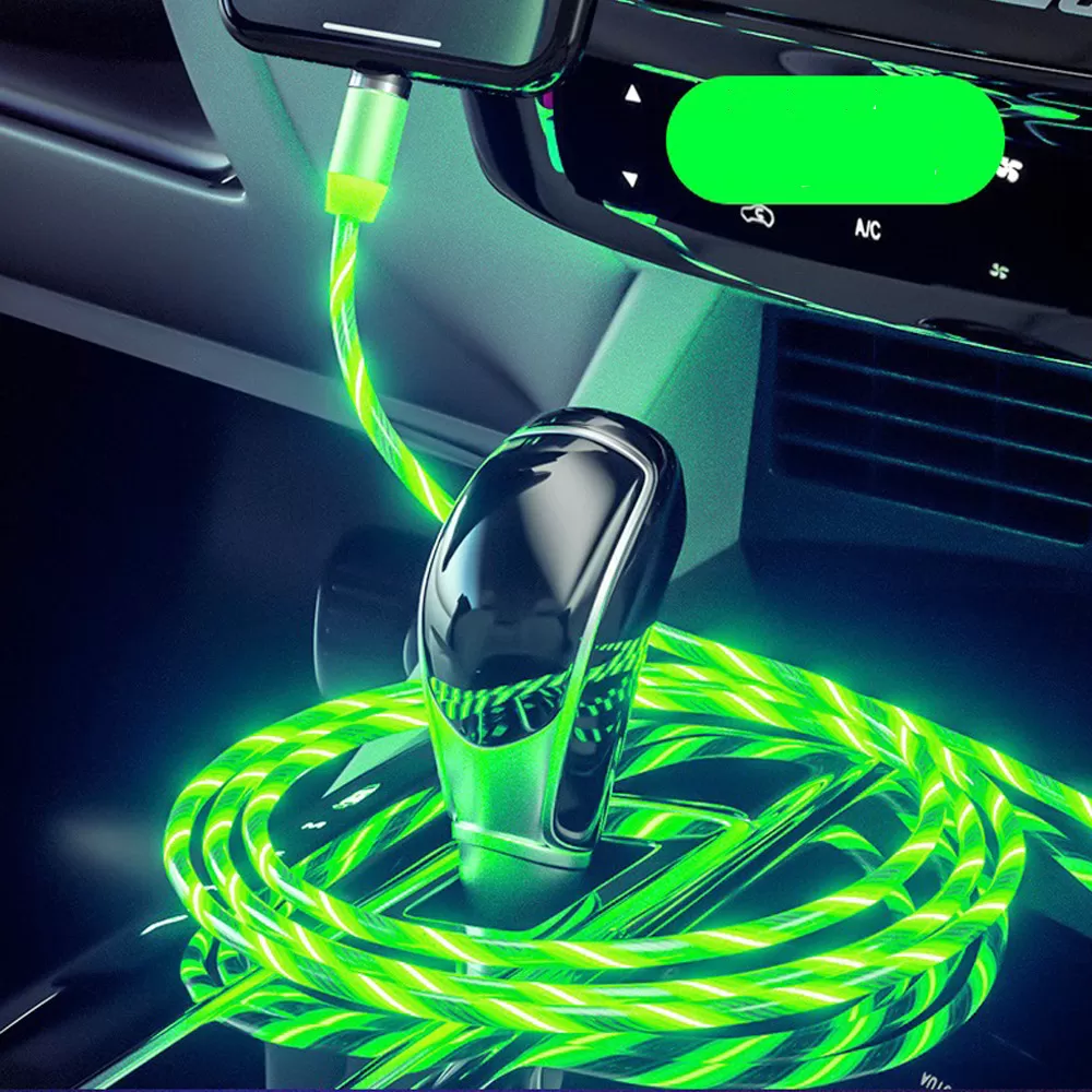 Natural Green Color [3 in 1] 1M Led Fluid Light Magnet Charg - image 4