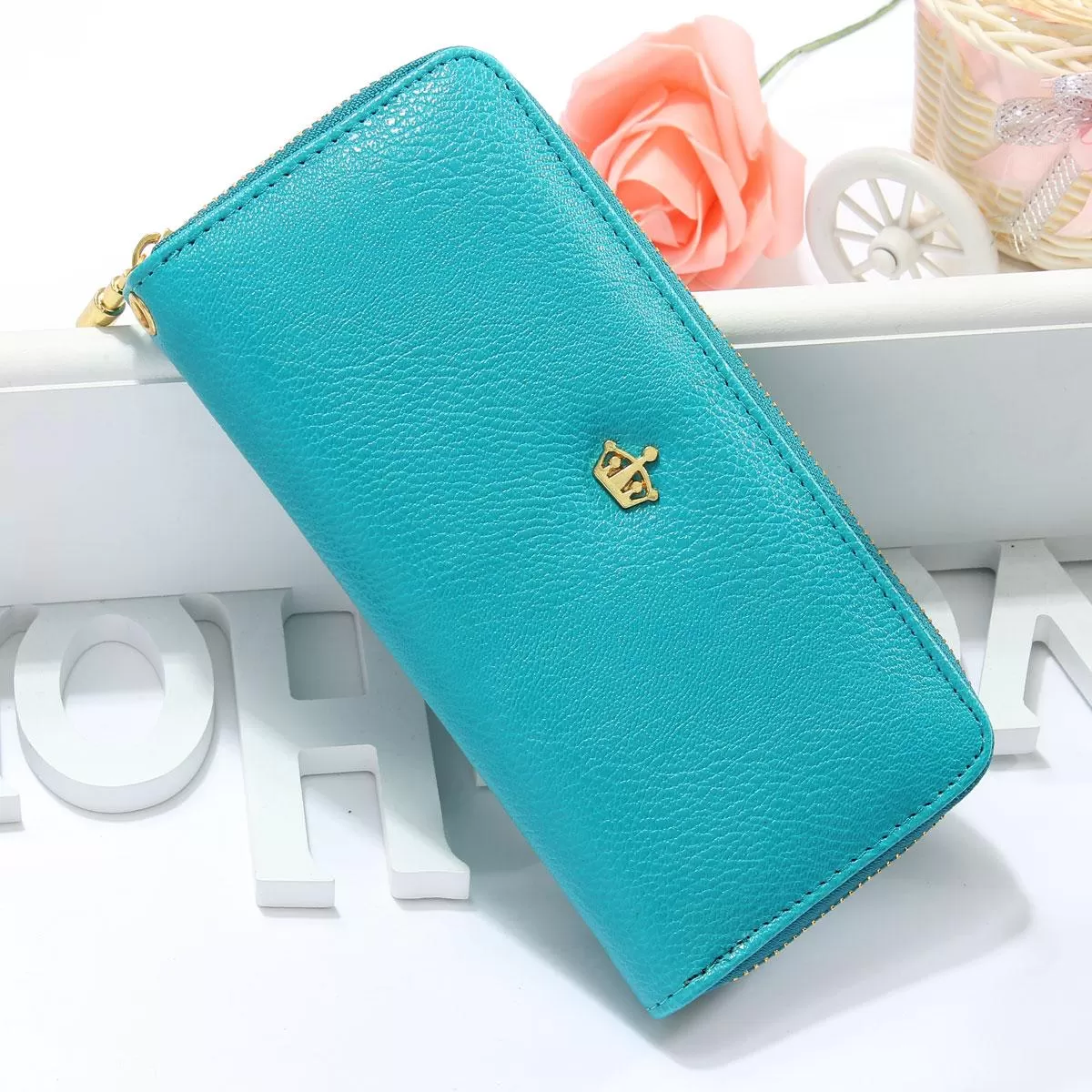 New Fashion Rose Red Lady Wallets  Quality PU Leather - image 1