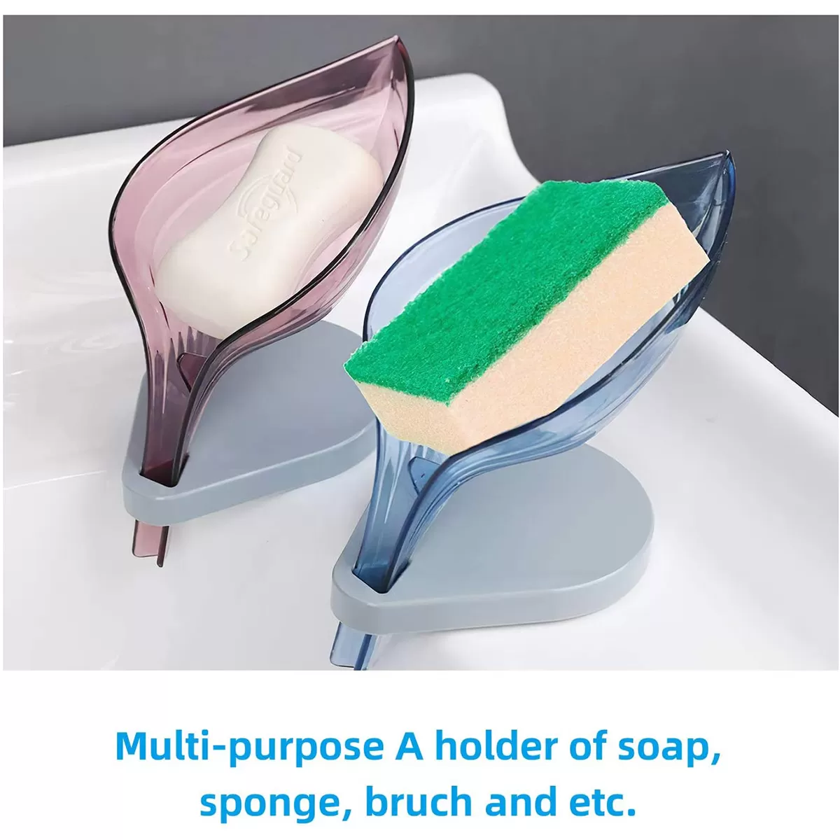 New Fashion Soap Holder Box Leaf Shape Self Draining Soap Tr - image 2