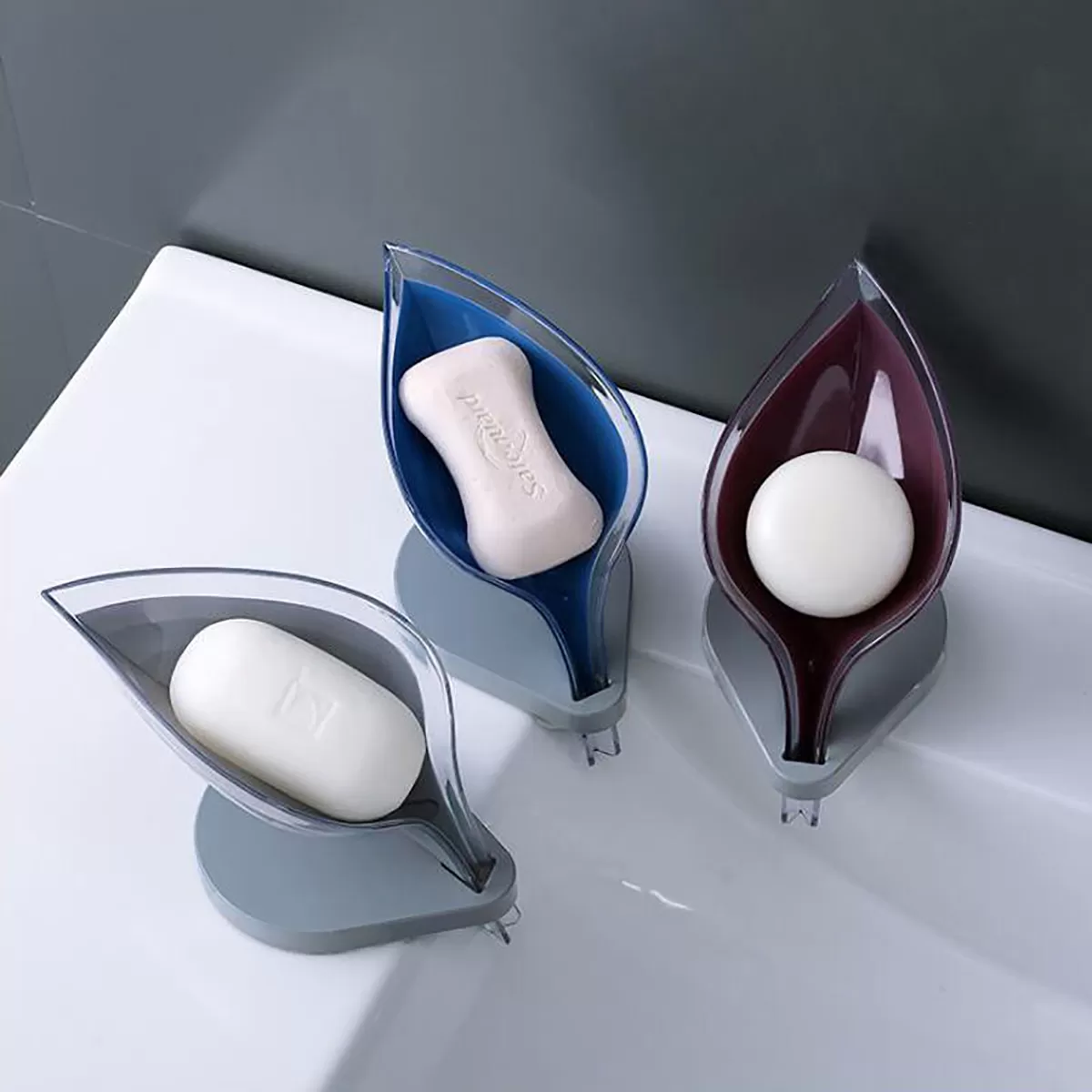 New Fashion Soap Holder Box Leaf Shape Self Draining Soap Tr - image 4