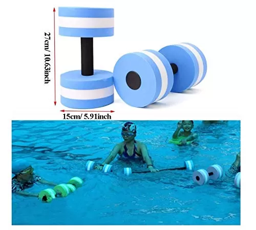New Tecno 2 Pcs Aerobic Exercise Foam Dumbbell  Water Fitnes - image 2