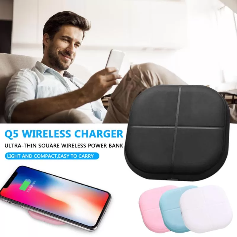 NEWEST 5W QI Wireless Charger Square Portable Power Bank For - image 2