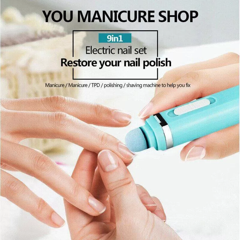 Professional Upscale 9 In 1 Manicure Com Trimming Kit Electb - image 3