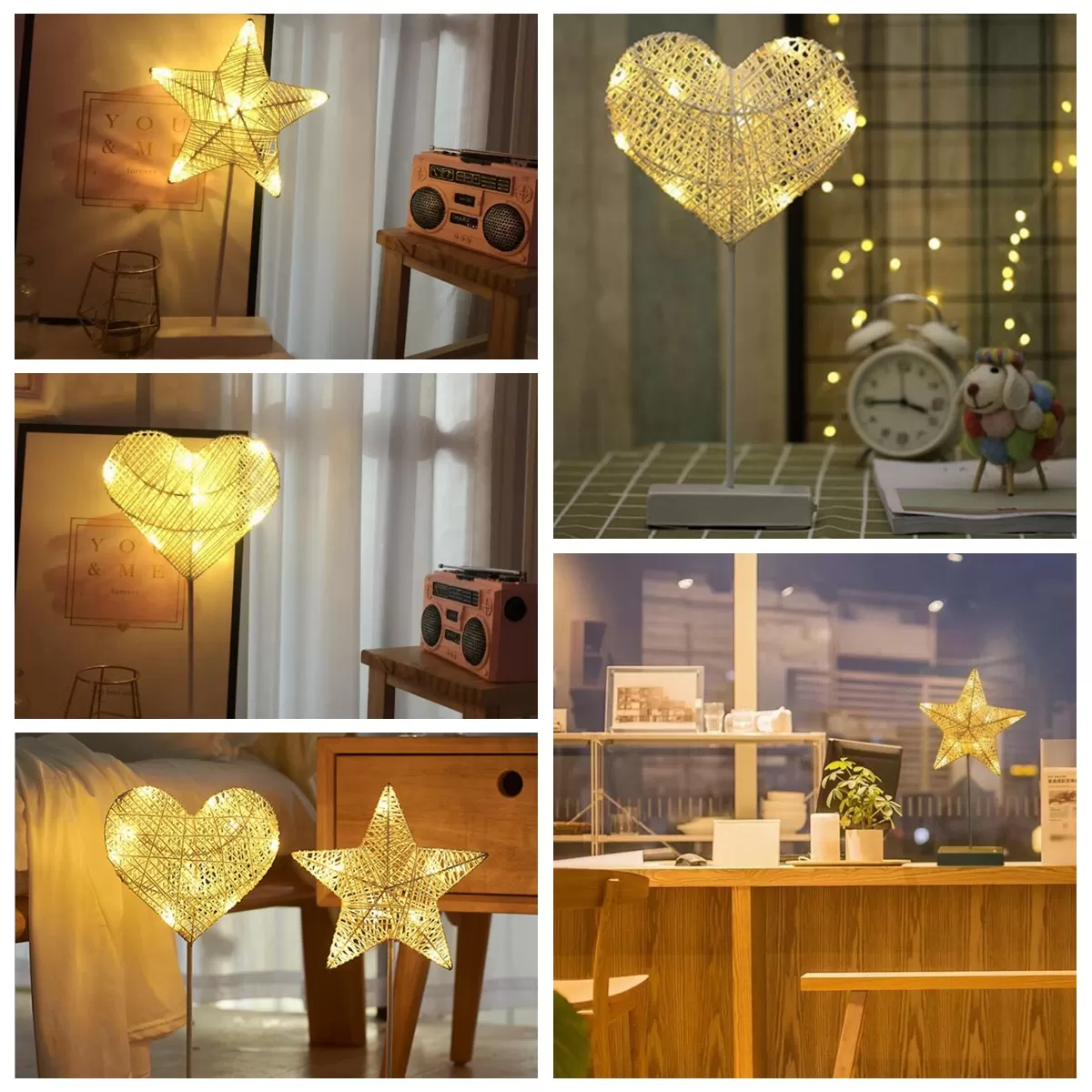Romance Illuminative Heart Shaped Night Light Fairy Lamp LED - image 4