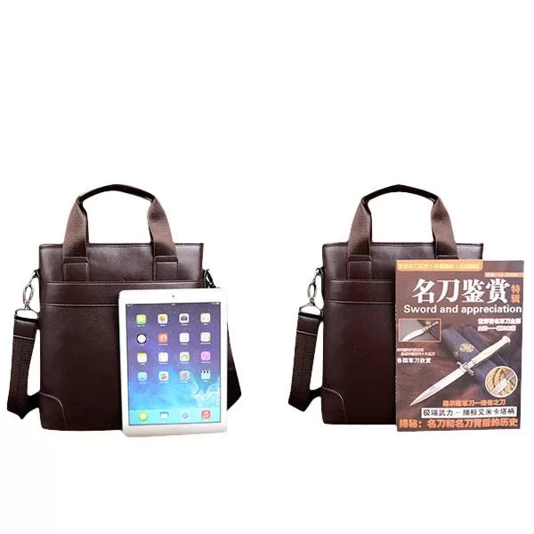 Royal Black Businessmen Travel PU Leather Shoulder Crossbody - image 3