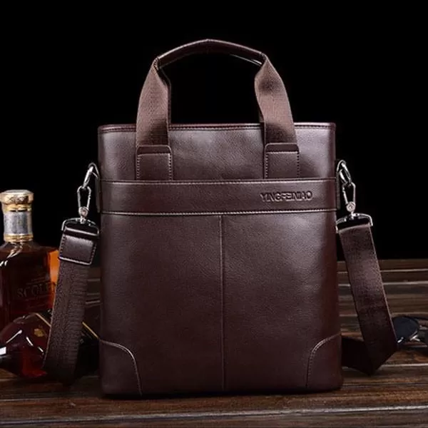 Royal Black Businessmen Travel PU Leather Shoulder Crossbody - image 4
