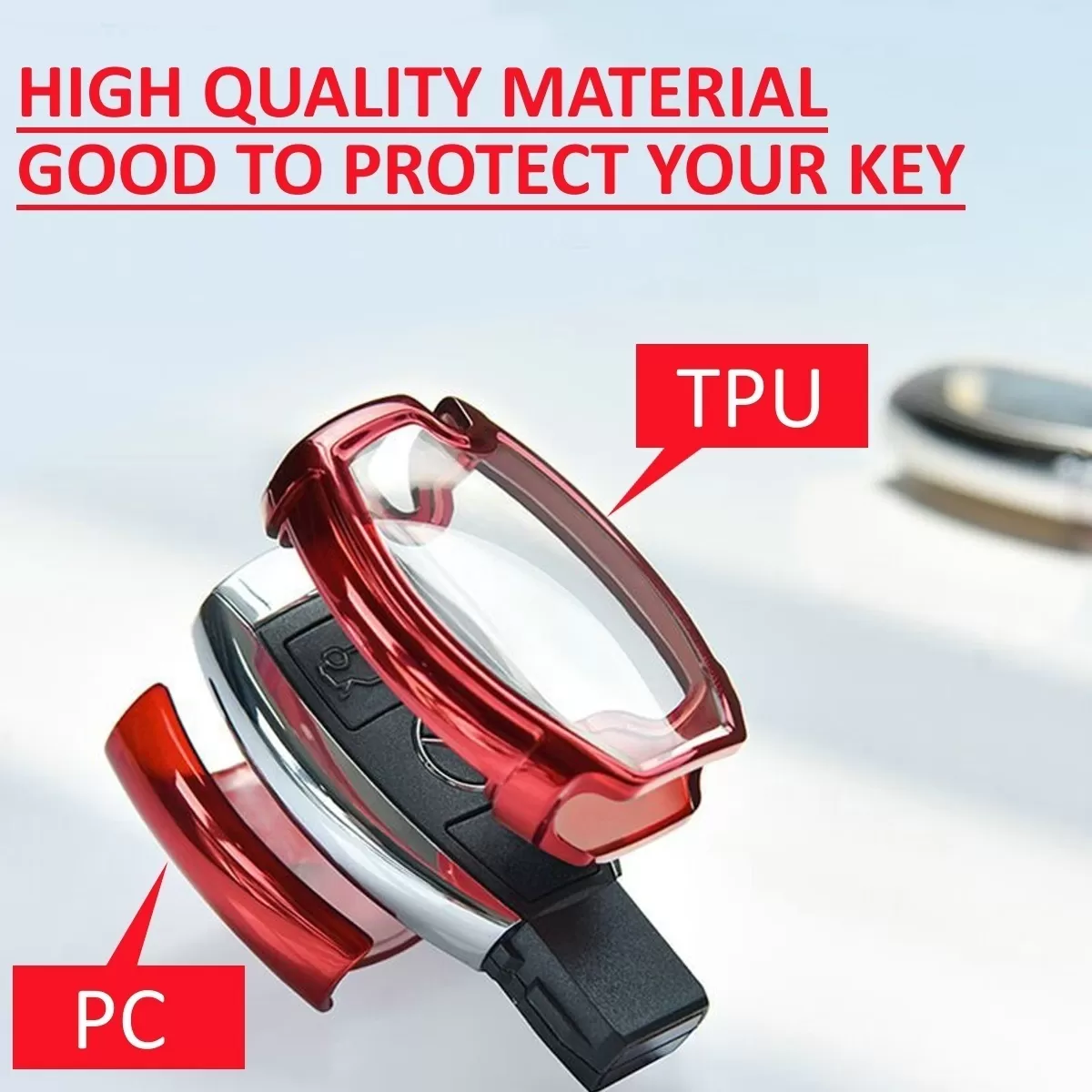 Royal Gold Color Remote Smart Key Cover Fob Case Shell with - image 4