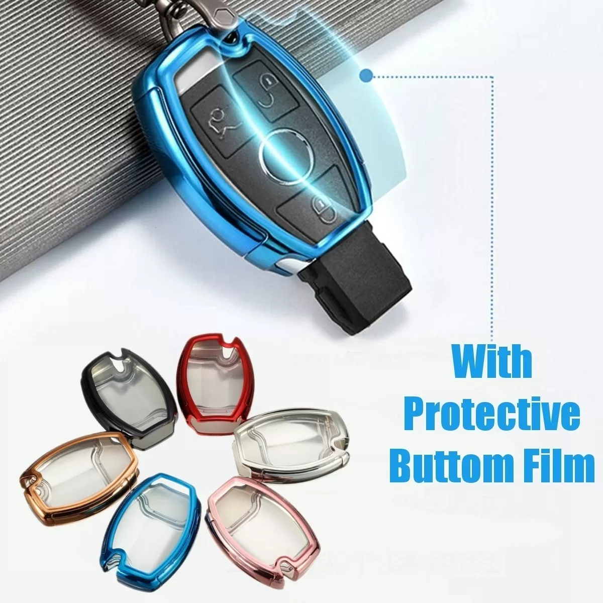 Royal Gold Color Remote Smart Key Cover Fob Case Shell with - image 6
