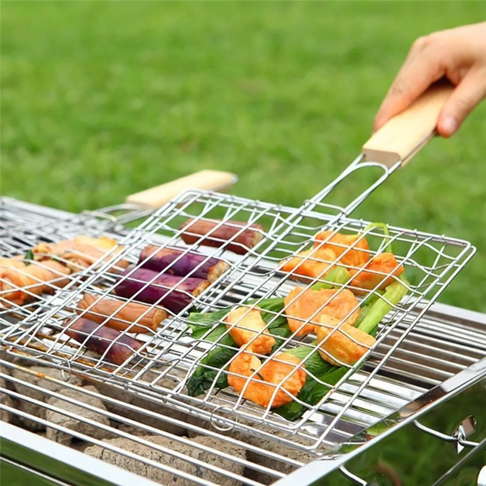 Stainless Steel BBQ Net Fish Meat Hamburg Net Barbecue Nets - image 7