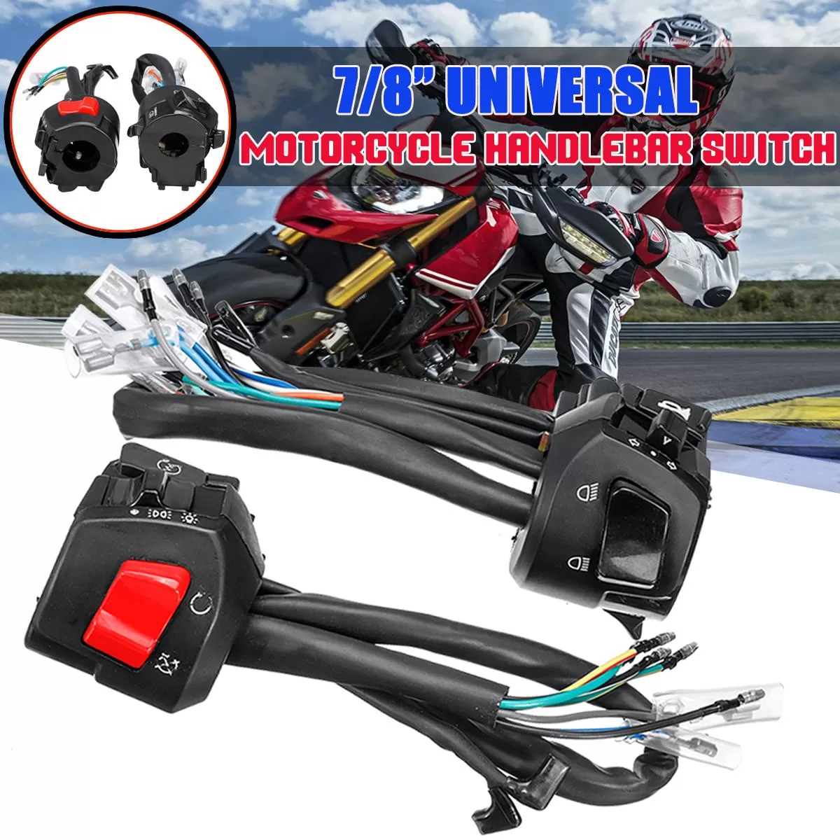 Super Quality 22mm 7/8" Motorcycle Handlebar Electrical Star