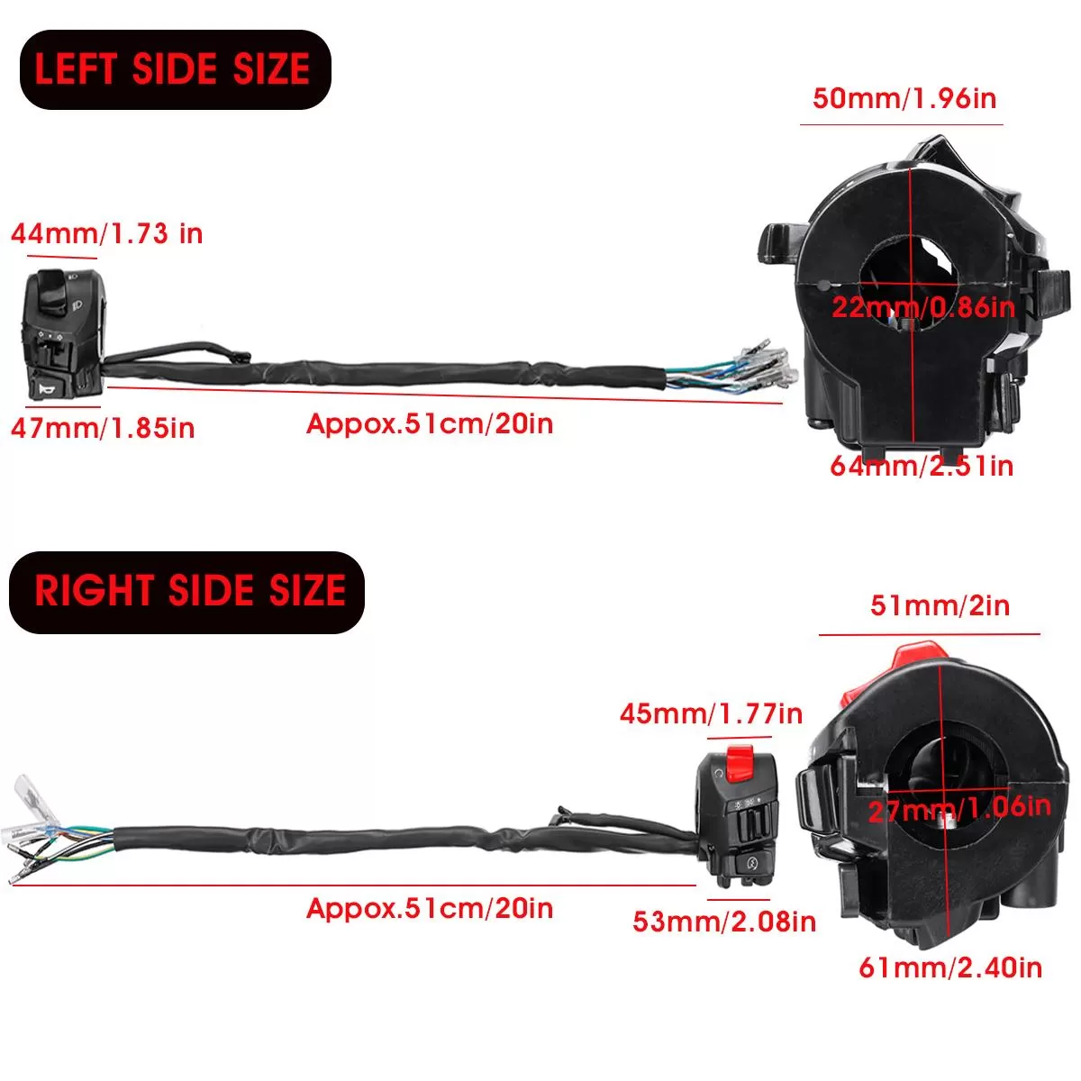 Super Quality 22mm 7/8" Motorcycle Handlebar Electrical Star - image 3